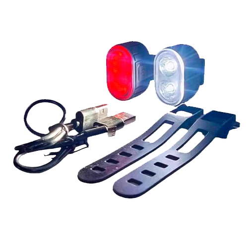 KIT LUZ DEL/TRAS P/BIC. RECARGABLE USB