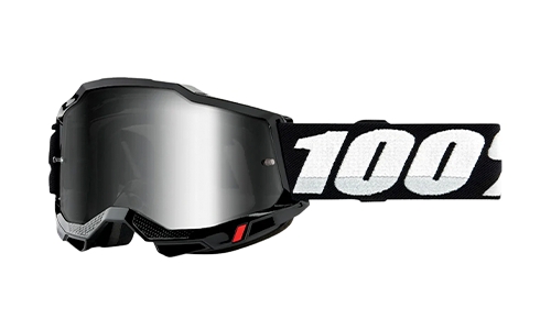 GOGGLES 100% STRATA 2 NEGRO LENTE PLATEADO