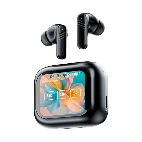 AUDIFONOS INALAMBRICOS ANC LX-10 CON PANTALLA TACTIL NEGRO