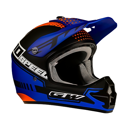 CASCO BMX/FULLFACE SPEED AZUL-NARANJA TALLA NIÑO