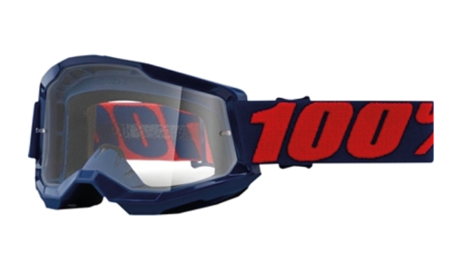 GOGGLES 100% STRATA 2 NAVY LENTE TRANSPARENTE